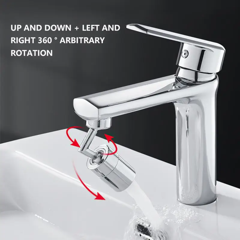

720° Rotatable Plastic Splash Filter Universal Kitchen Faucet Double-file Sprayer Head Bathroom Tap Flexible Adapter Foam Nozzle