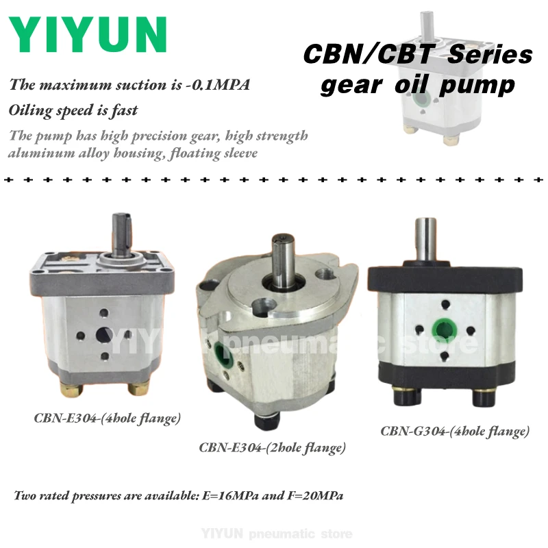 

CBT-F304,F306, F308, F310,F312,F314,F316,F320,F325-4-hole flange YIYUN pneumatic element gear oil pump CBT series
