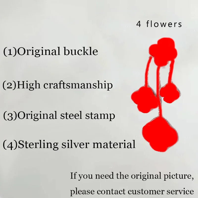 

925 Sterling Silver clover For women earrings 4 flowers original famous brand Van Cleef the Shell Pearl Fine Jewelry wholesale