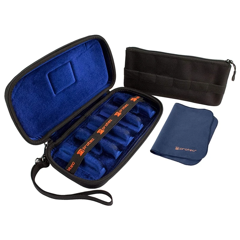 6 Slots Saxophone Mouthpiece Case Abrasion Resistant With Flannel Bag Accessories Portable Saxophone Reed Case enlarge