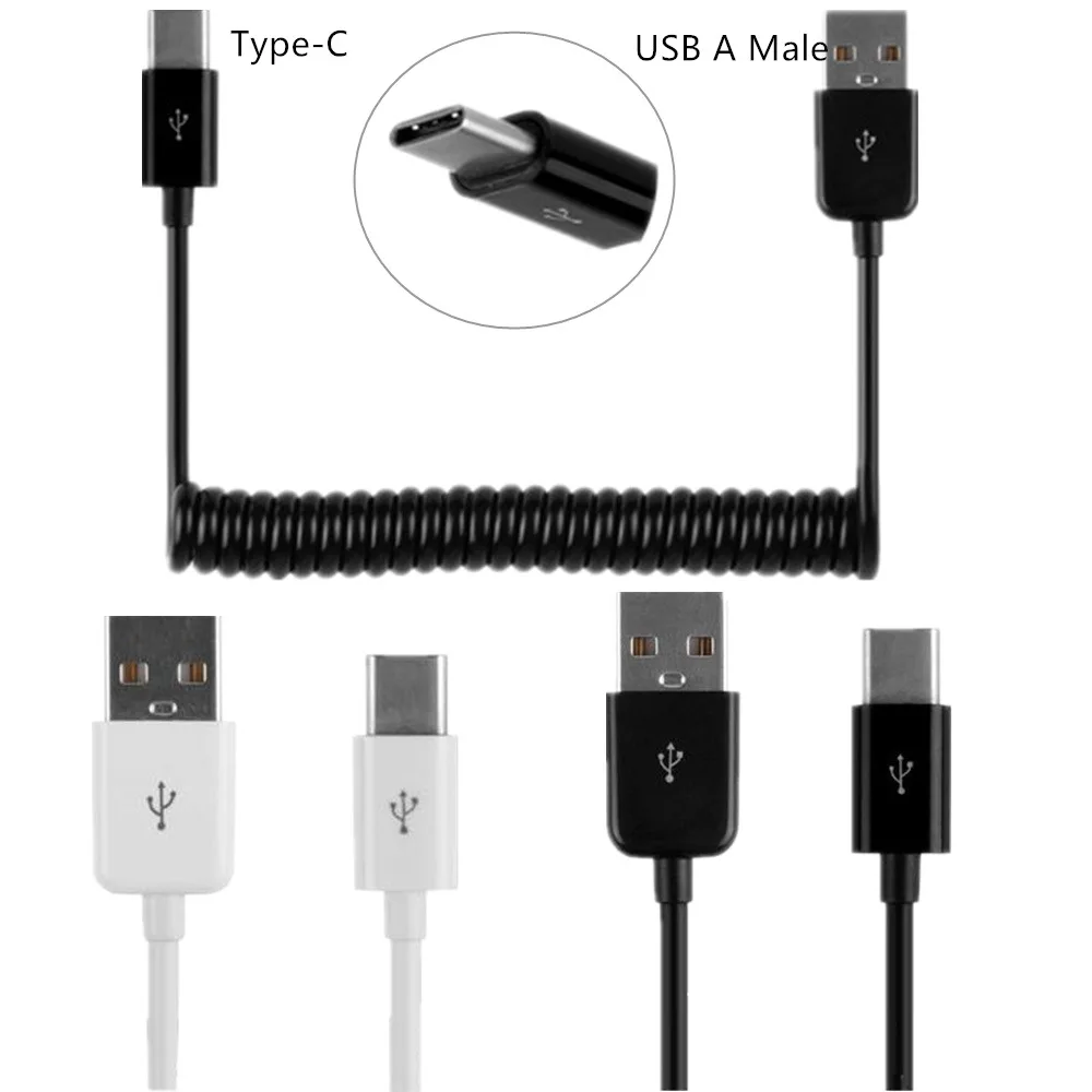 

Spiral Coiled USB 3.1 Type-c male to USB2.0 AM adapter adaptor Cable 1.0M 3FT 3m