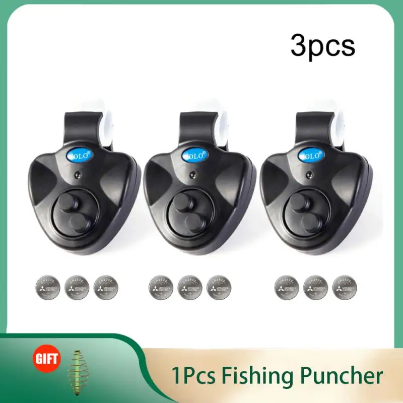 

3PCS Fishing Fish Bite Alarm Electronic Buzzer On Fishing Rod With Loud Siren Daytime Night Indicator With Battery B154