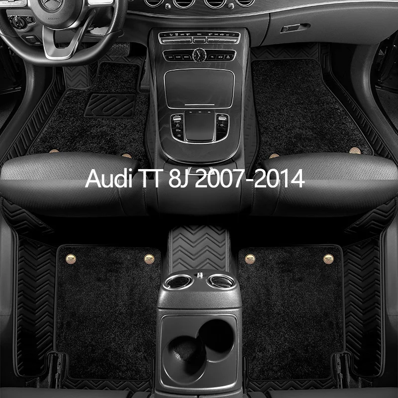 

Custom Leather Car Floor Mats For Audi TT 8J 2007 2008 2009 2010 211 2012 2013 2014 Auto Carpet Mats Interior Accessories