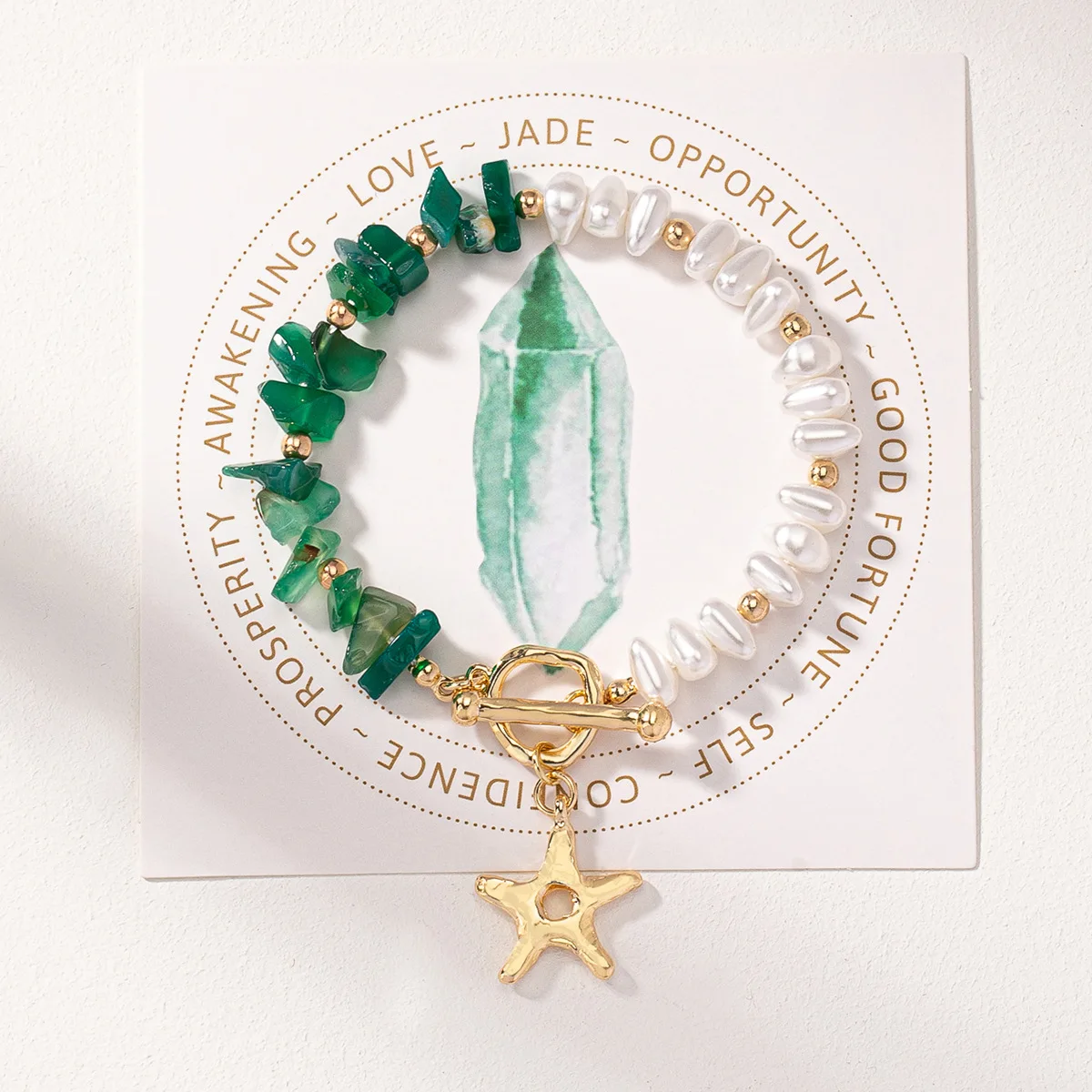 Новый женский модный полуимитационный жемчужный полузеленый браслет из