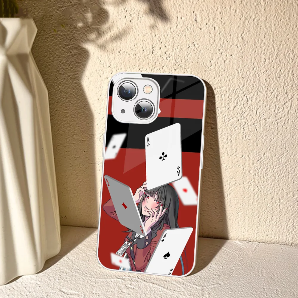 Kakegurui Jabami Yumeko Phone Case For iPhone 14 13 12 Mini 11 Pro XS Max X XR Plus Tempered Glass Cover
