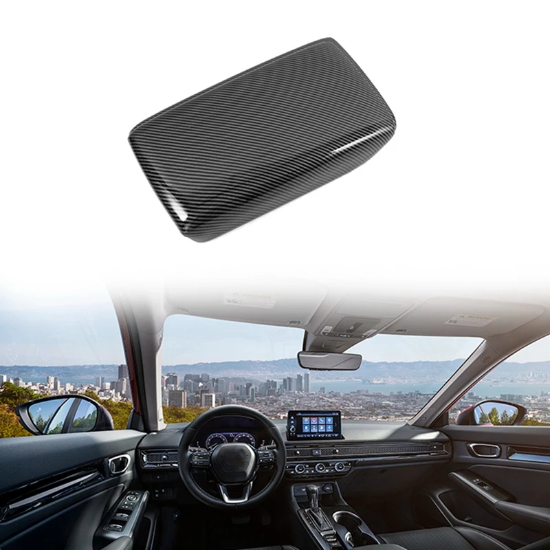 

Carbon Fiber Car Center Console Armrest Box Panel Cover Trim Decoration Stickers For Honda Civic 11Th 2021-2022