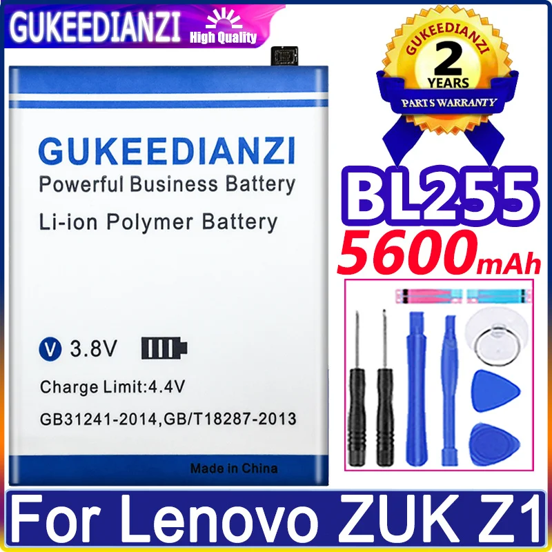 

Large Capacity Battery 5600mAh BL255 For Lenovo ZUK Z1 Batterie High Quality Phone Battery Li-polym Bateria Warranty One Year