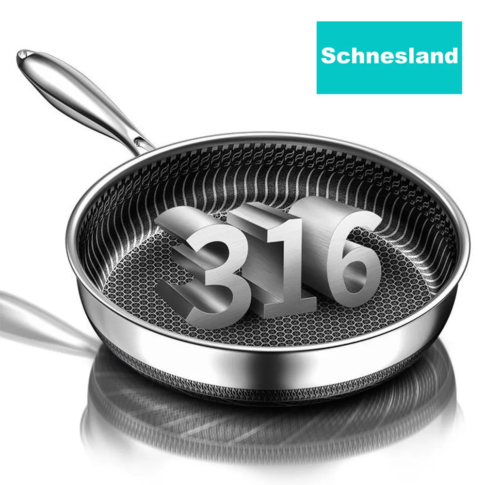 

Frying Pan 316 Stainless Steel Wok Pan Double-sided Honeycomb Skillet