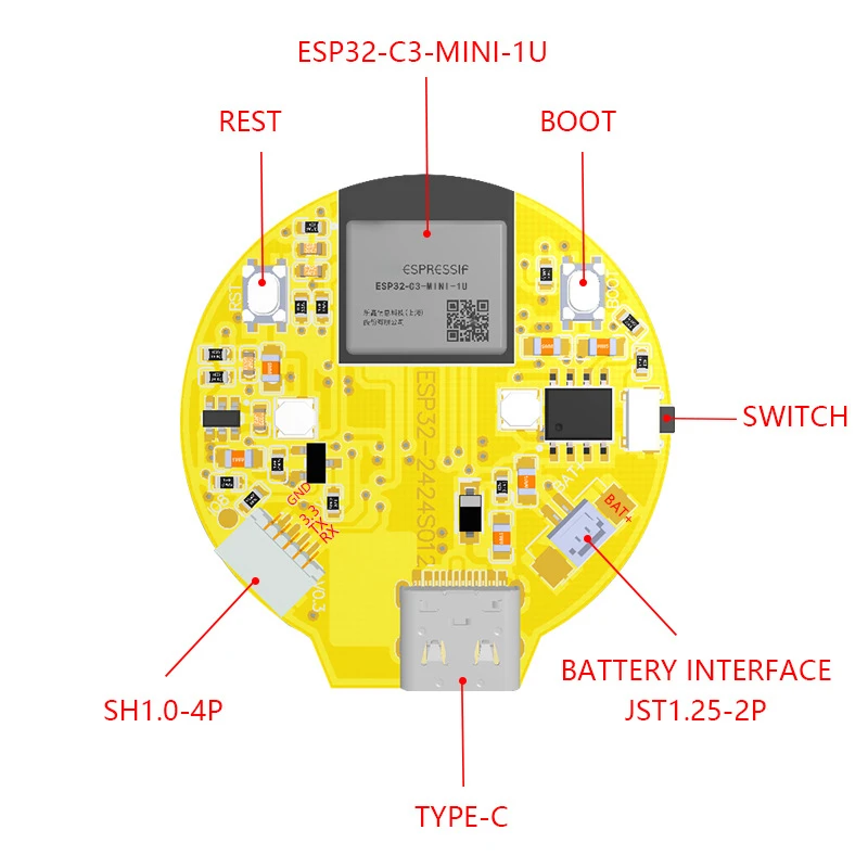 Плата разработки ESP32 Arduino 1 28-дюймовый ЖК-дисплей емкостный сенсорный экран с