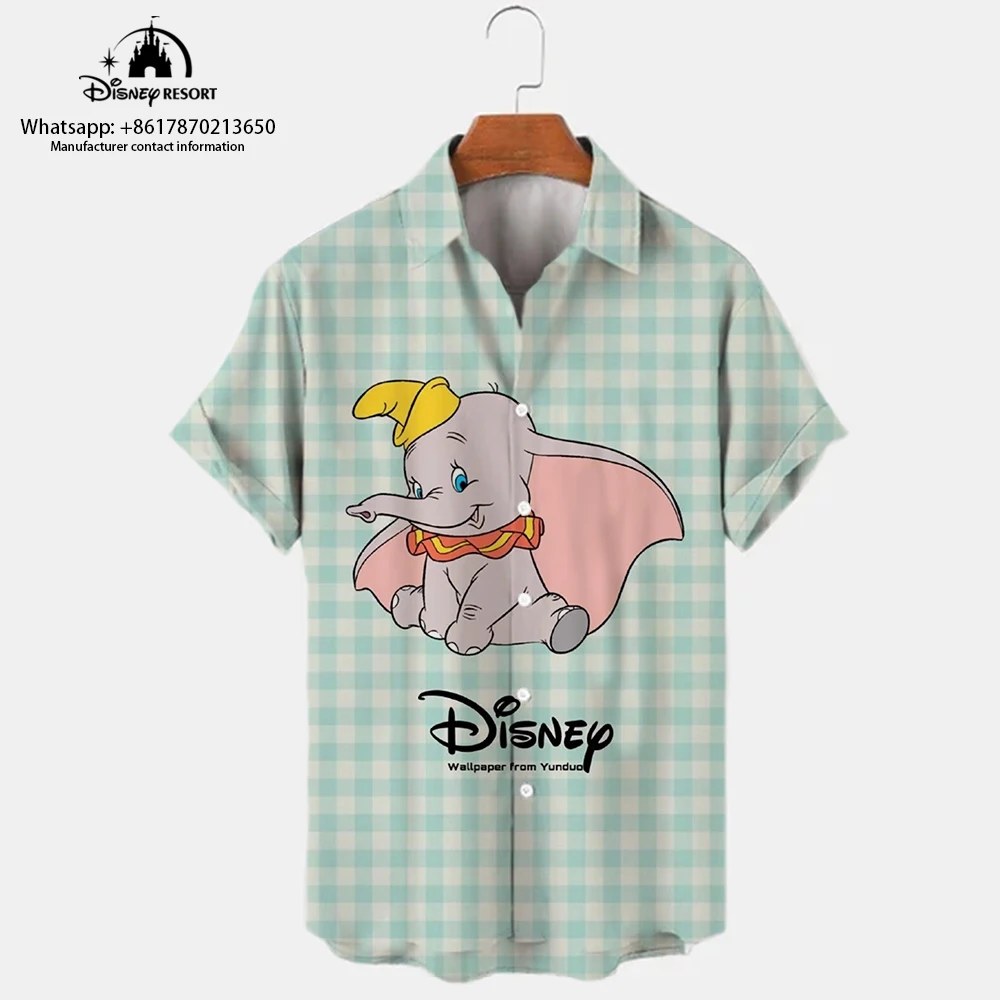 

3D Beach Hawaiian Disney Mickey Shirts Summer 2022 Men's Shirts Short Sleeve Shirts Streetwear Oversized 5XL