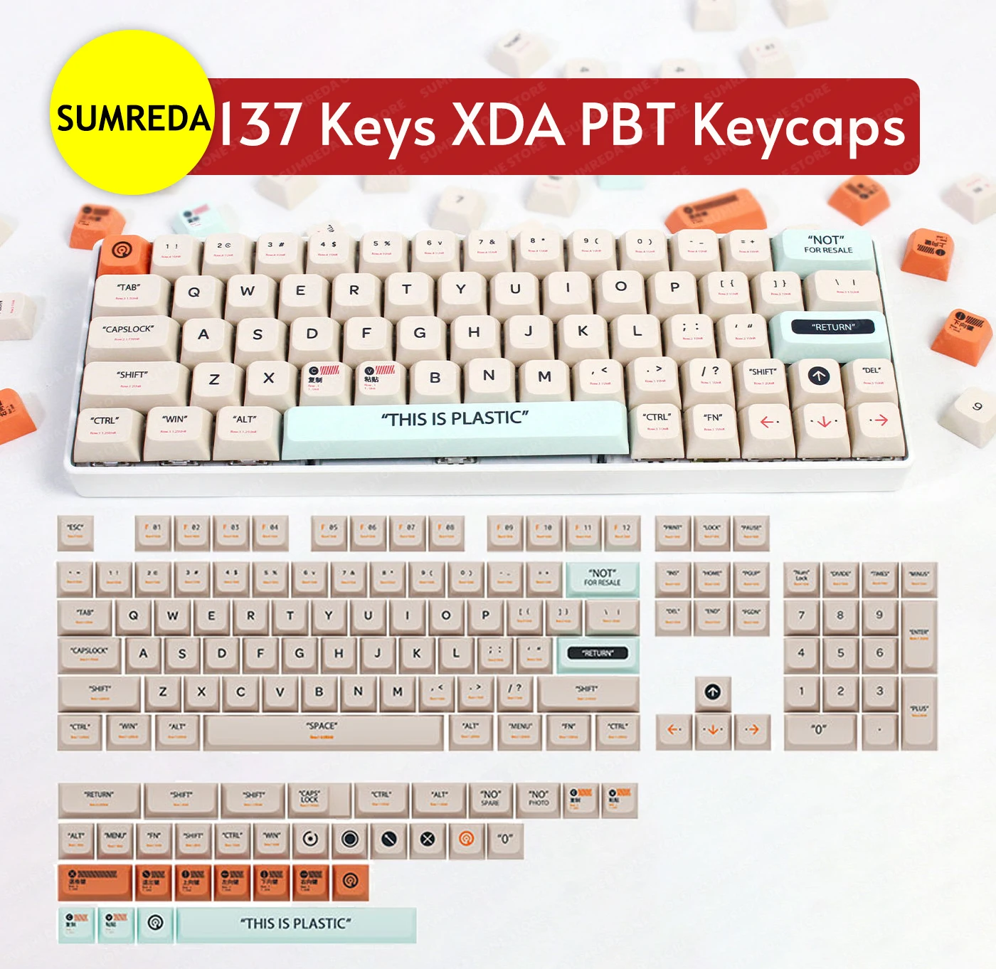

1 Set Plastic Theme PBT Dye Subbed Key Caps For MX Switch Mechanical Keyboard XDA WDA Profile Keycap For Keychron 68 84 96 980M