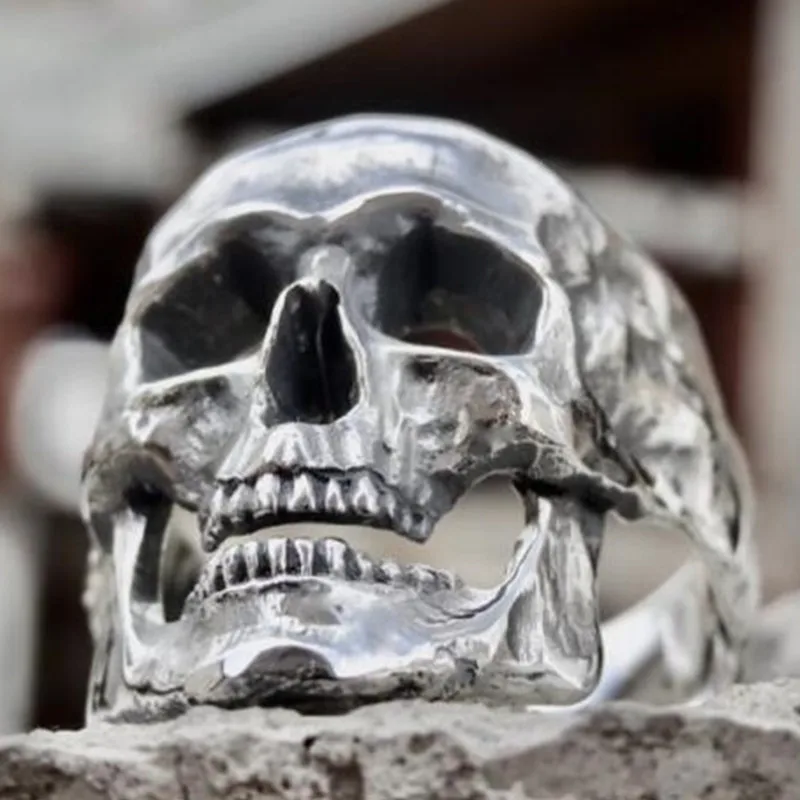 

Secret Boys Unique Polished Skull Head Ring Metal Alloy Masonic Masonry Biker Accessories Handmade Punk Style Wholesale Jewelry