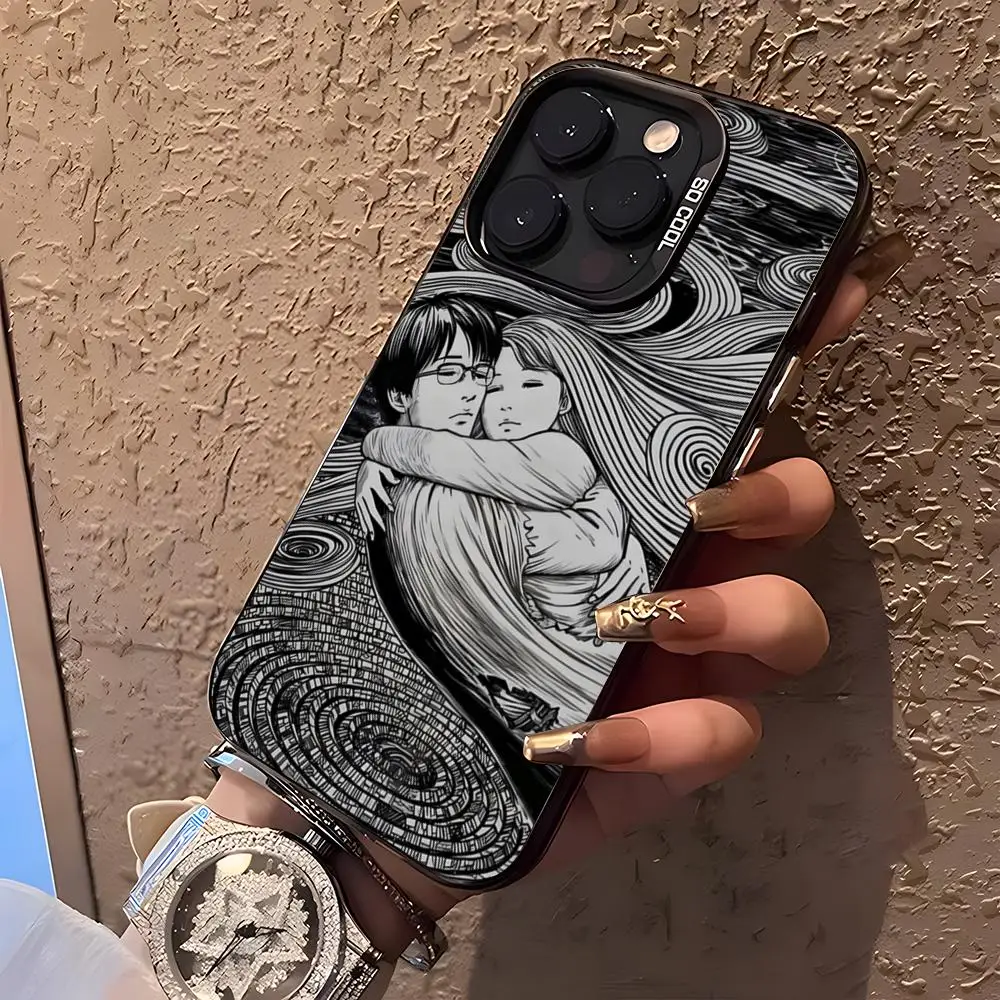 Фото Чехол-бампер I-Ito J-Junji T-Tomie для iPhone 17 Air, 16, 15, 14 Plus, 13, 12, 11 Pro, XS Max, серебристо-черный №1