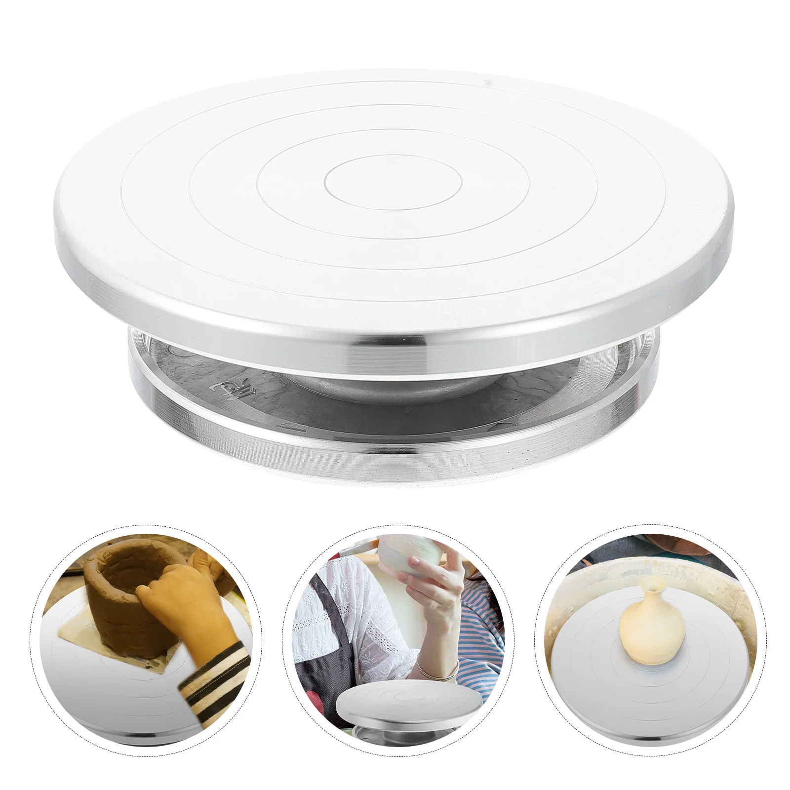 

Cake Stand Turntable Pottery Revolving Wheel Sculpting Plate Rotating Swivel Cupcake Table Crafts Alloy Sculpture Tool