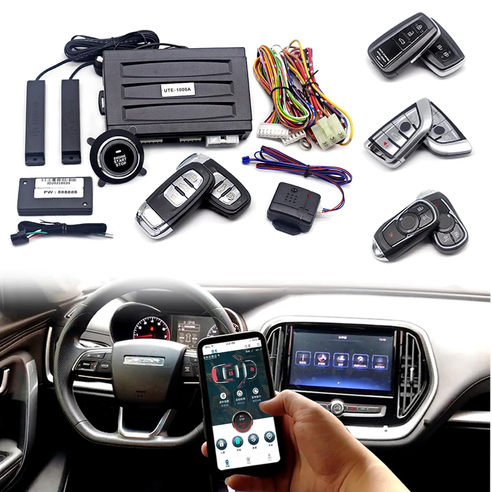

Система автоматического запуска и остановки автомобиля, умное пусковое устройство с одной кнопкой, без ключа, автомобильные аксессуары