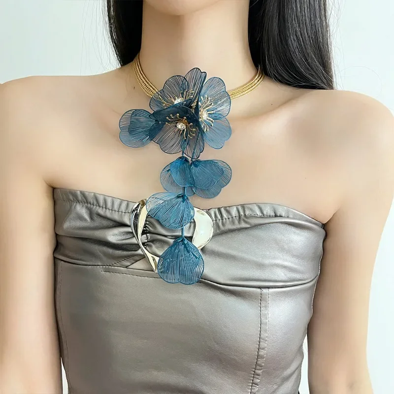 Draweye гипербола цветы ожерелья для женщин винтажная мода вечерняя вечеринка