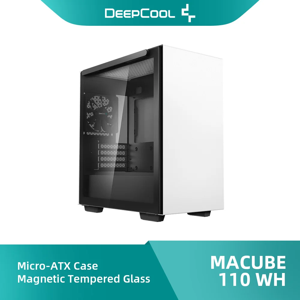 

DeepCool MACUBE 110 WH MATX Computer White Chassis For Gaming 4 Slots PC Case ATX PS2 White Series Cabinet Châssis d'ordinateur