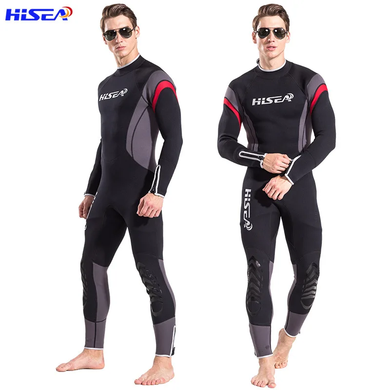 Latest Hisea Scuba Diving Suit Men 2.5mm Neoprene Diving Suit Swimming Wetsuit Surf Triathlon One-piece diving suit for men