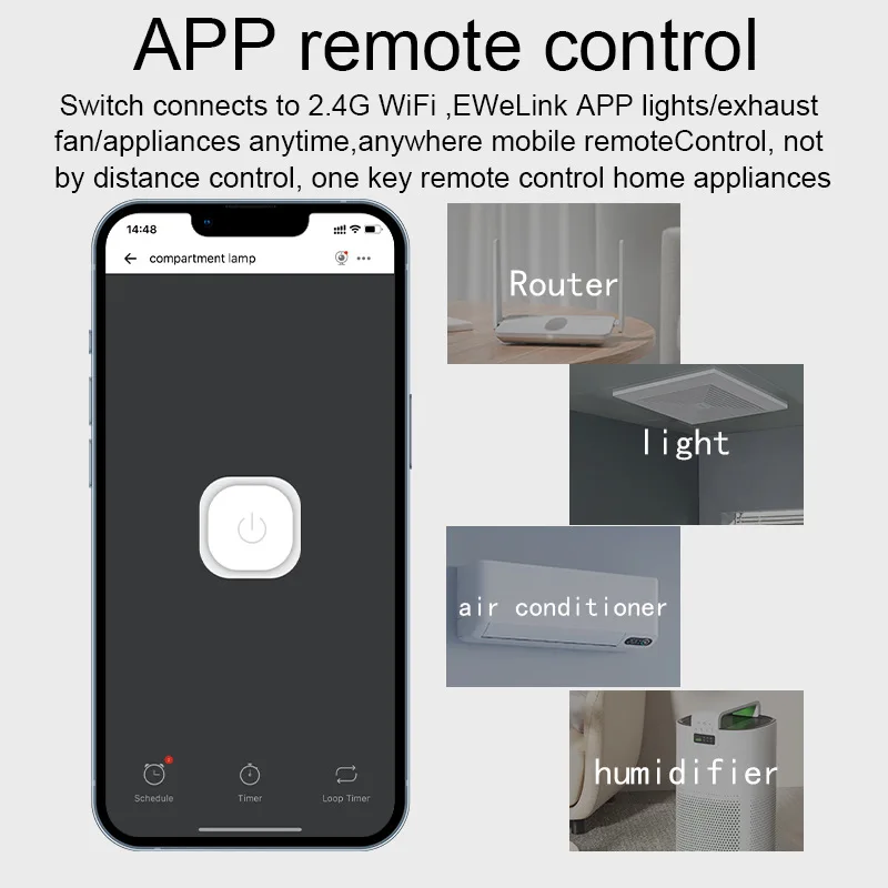Фото Умный переключатель eWeLink Wi-Fi 16A Mini Smart Switch Управление через приложение Таймер-переключатель Поддержка нескольких голосовых управлений с Alexa Google №2