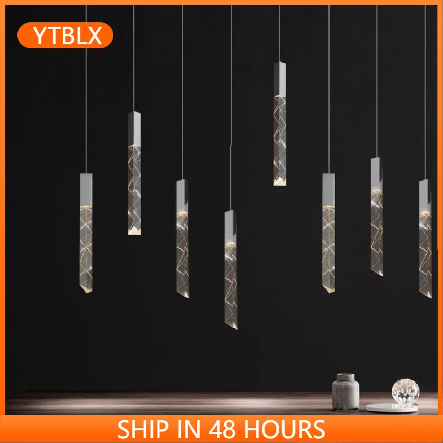 

Современный светодиодный подвесной светильник для лестницы, простой скандинавский светильник для гостиной, кухни, длинная Люстра для бара,...