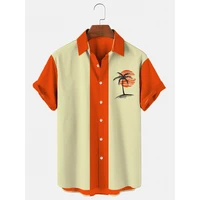 hawaii mens and womens short sleeved shirt elastic loose shirt 3d coconut print 5xl beach top 2022