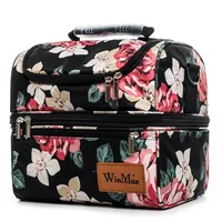 Thicken Two Layer Cooler Lunch Box Insulated Thermal Food Fresh Wine Picnic Cooler Bag Tote Handbags Women Lunch Bag Organizer