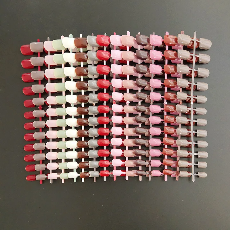 

Nail Art Flat Head Multiple Solid Colors Fake Nail Patch UV Bright Oil Bar Pack Nail Tip Press on Nails Coffin Full Cover Nails