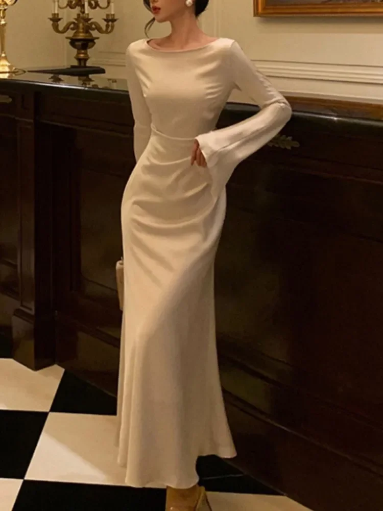 Женское облегающее платье миди элегантное однотонное платье-Русалка с