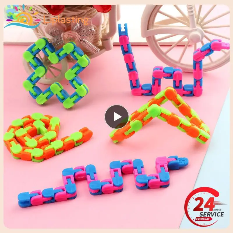 

Newest 24 Knots Wacky Tracks Fidget Antistress Chain Toy For Children Bike Chain Stress Relief Bracelet Adults Sensory Toy Gifts
