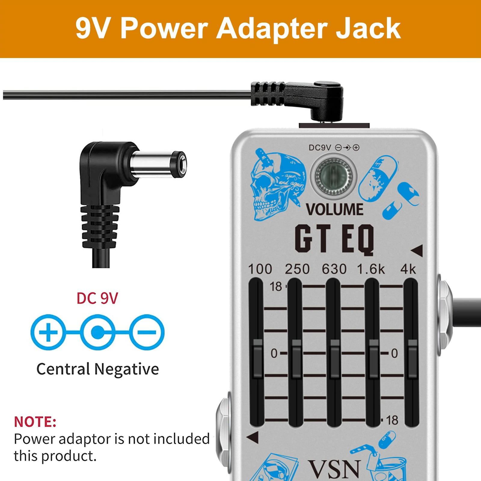 VSN фотогитара Φ 5-band Параметрическая педаль эффектов компенсатор частоты ± 18 дБ