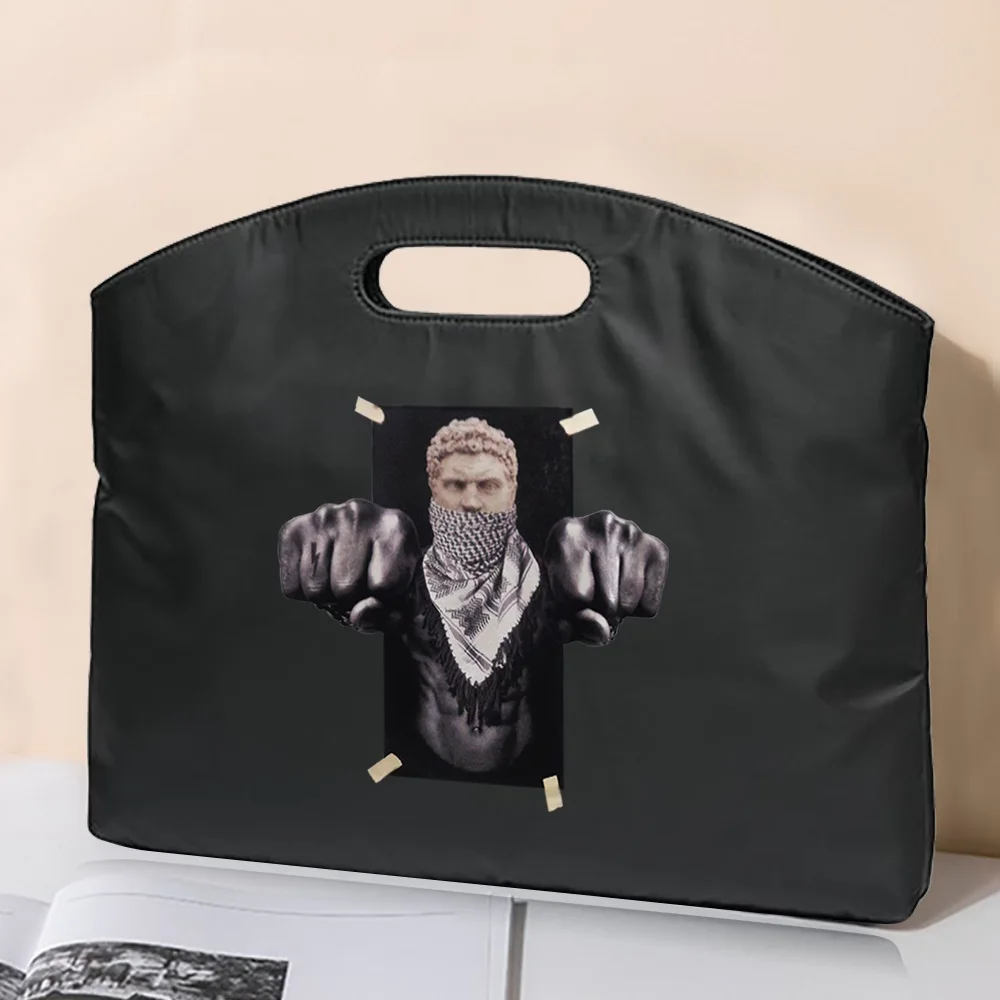 Business Briefcase Weekend Travel Document Storage Bag Sculpture Print Laptop Protection Handbag Material Organize Accessories