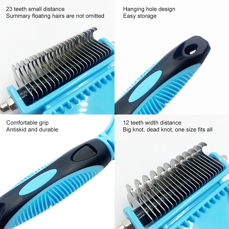 

Dog Cat Hair Removal Comb Cats Brush Grooming Tool Puppy Hair Shedding Trimmer Combs Pet Fur Trimming Dematting Deshedding Brush