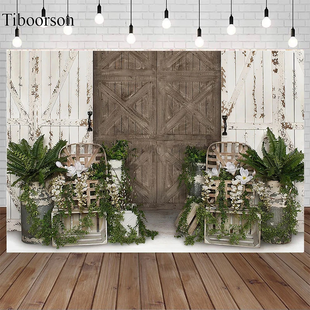 

Зеленый весенний цветочный Портрет фон для фотостудии деревенская деревянная стена дети день рождения художественный фон ретро дверь Пасх...