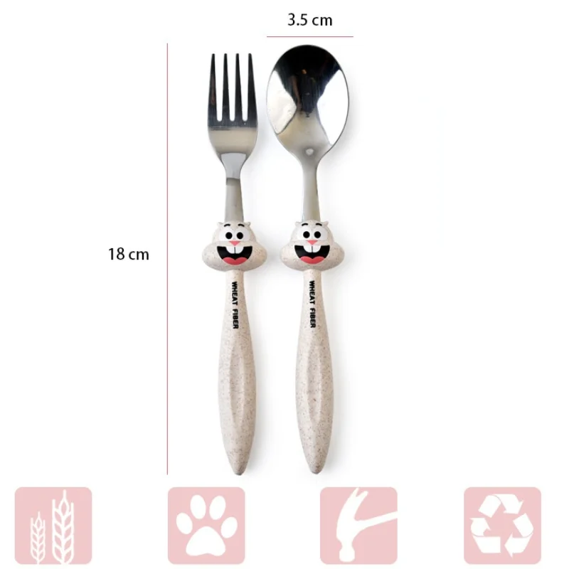 Детский набор вилок и ложек с милым мультяшным рисунком посуда Детские гаджеты