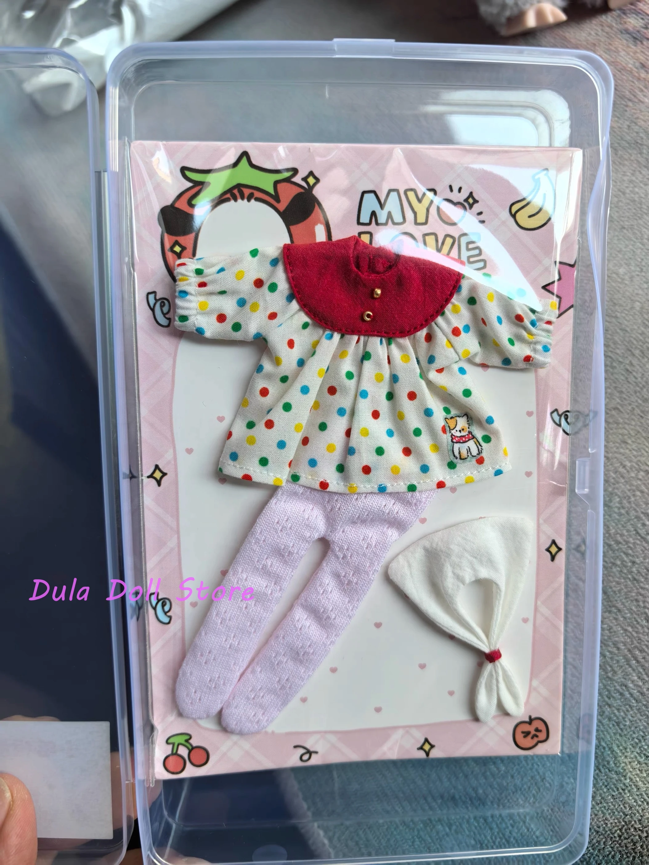 Фото Одежда для куклы Dula Красная юбка в горошек для куклы ob11 GSC №4