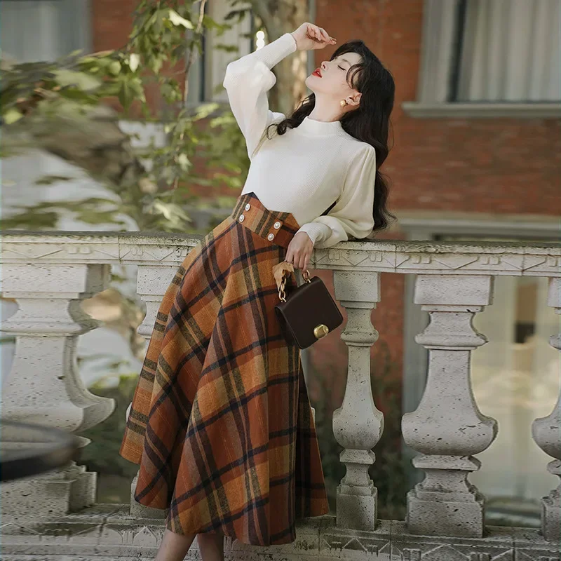 2024 осень/зима новый винтажный утолщенный свитер с половиной поло/черепаховым