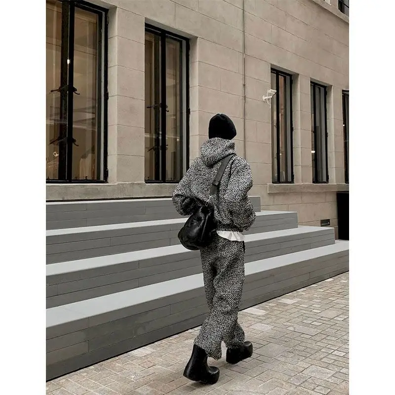 Свитшот с капюшоном и прямые брюки Y2k K Pop