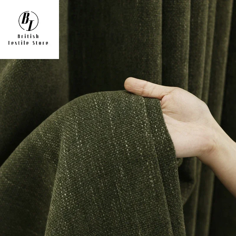 Модные зеленые синельные шторы в стиле ретро для гостиной спальни столовой