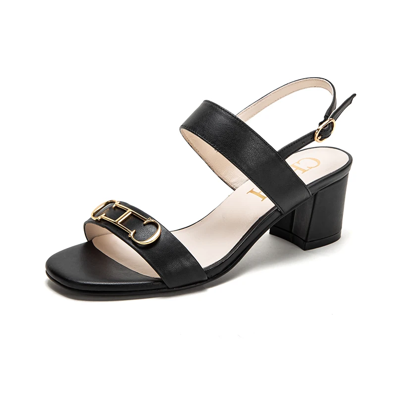 Сандалии женские на среднем каблуке босоножки с тонким ремешком повседневная