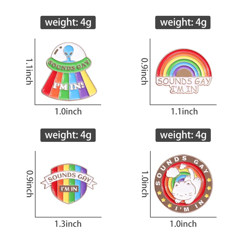 Звуки геев я в ЛГБТ-прайду эмалированные булавки на заказ Радуга инопланетянин
