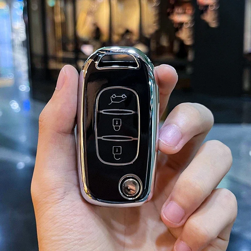 Чехол-брелок с 3 кнопками для Renault Duster Megane Sandero Kangdoo Captur TPU автомобильный чехол