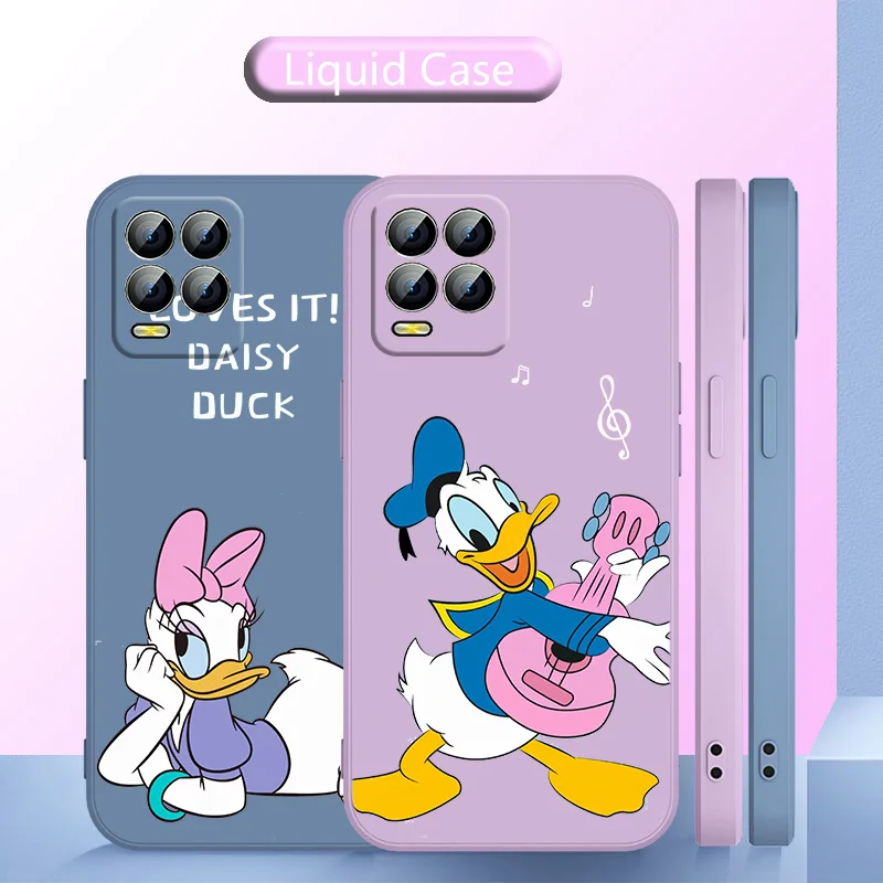 

Donald Duck who loves music Phone Case Liquid Rope For Realme Q3S GT 2 S7 ST S2 C25Y C21Y C11 C17 Narzo 50A 50i 30 20 Back Soft