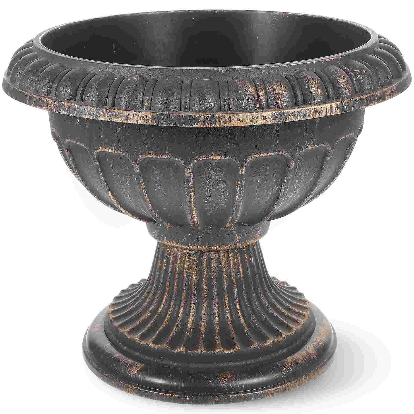 

Pots Outdoor Plants Roman Flower Plastic Wedding Flowerpots Retro Tall Vase Creative Container Decorative
