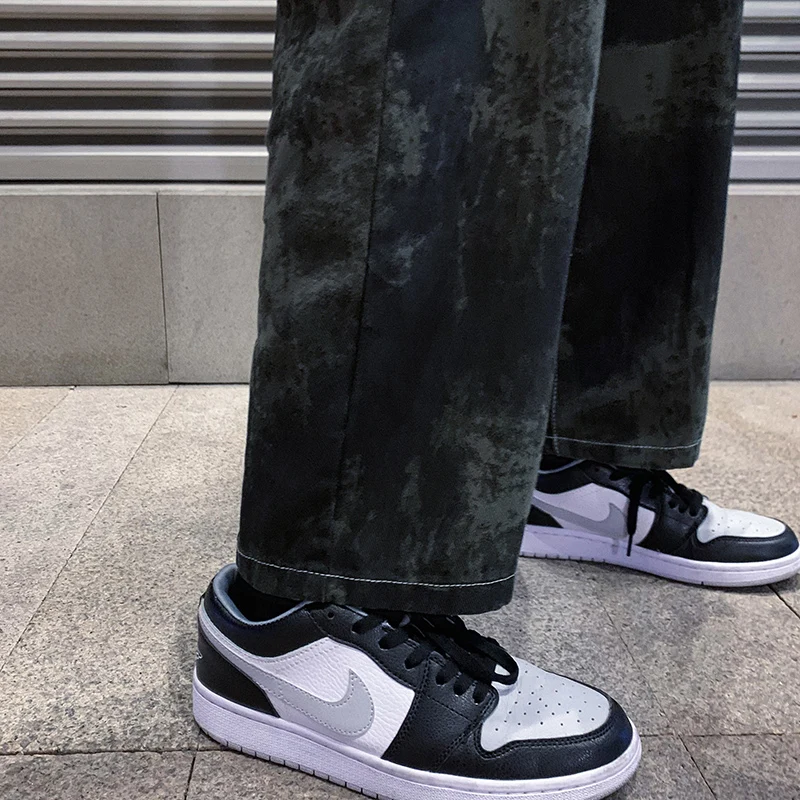 2022 Spring New Korean Style Fashion Tie Dye Harem Jeans Men Elastic Waist Denim Straight Baggy Wide-leg Pants Male Brand