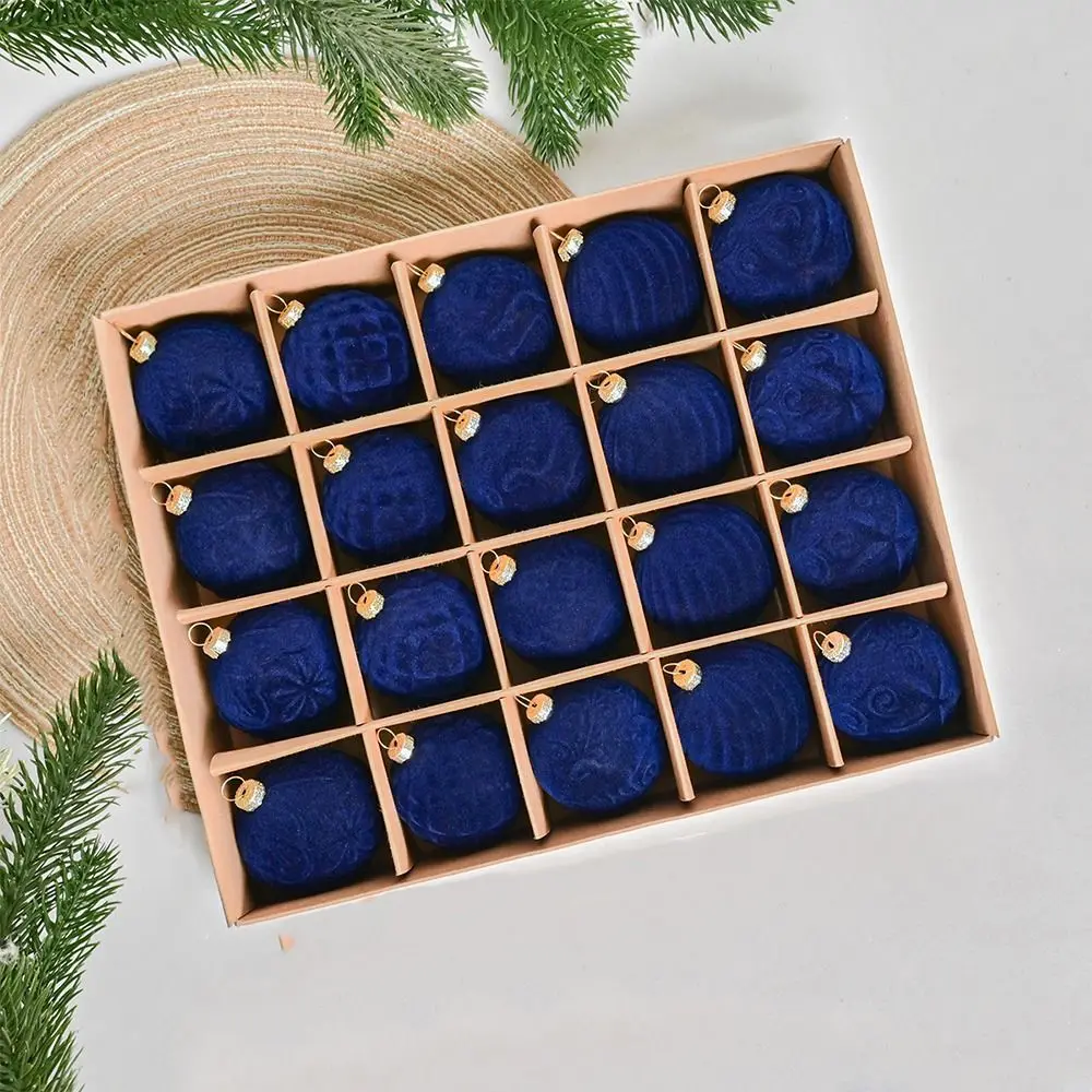 20 шт. 6 см флокированный рождественский шар подвеска бархатные небьющиеся