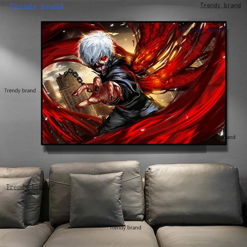 

Japanese Anime Tokyo Ghoul Canvas Painting Art Nordic Posters and Prints Wall Pictures for Living Room Decoration Frameless