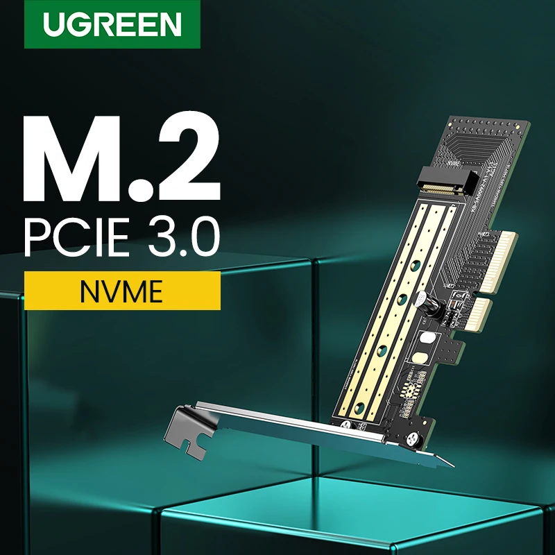 ugreen pcie to m2 adapter nvme pci express x1684 adapter ssd m 2 enclosure 32gbps pci e card mb key computer add on cards free global shipping