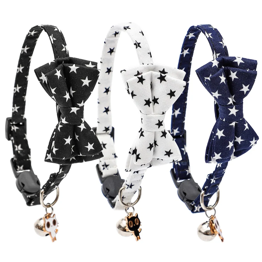 

Pure Cotton Pentagram Pattern Pet Collars Pet Bow Bell Collars Cute Cat Collars Pet Supplies Multicolor Adjustable Pet Dressing