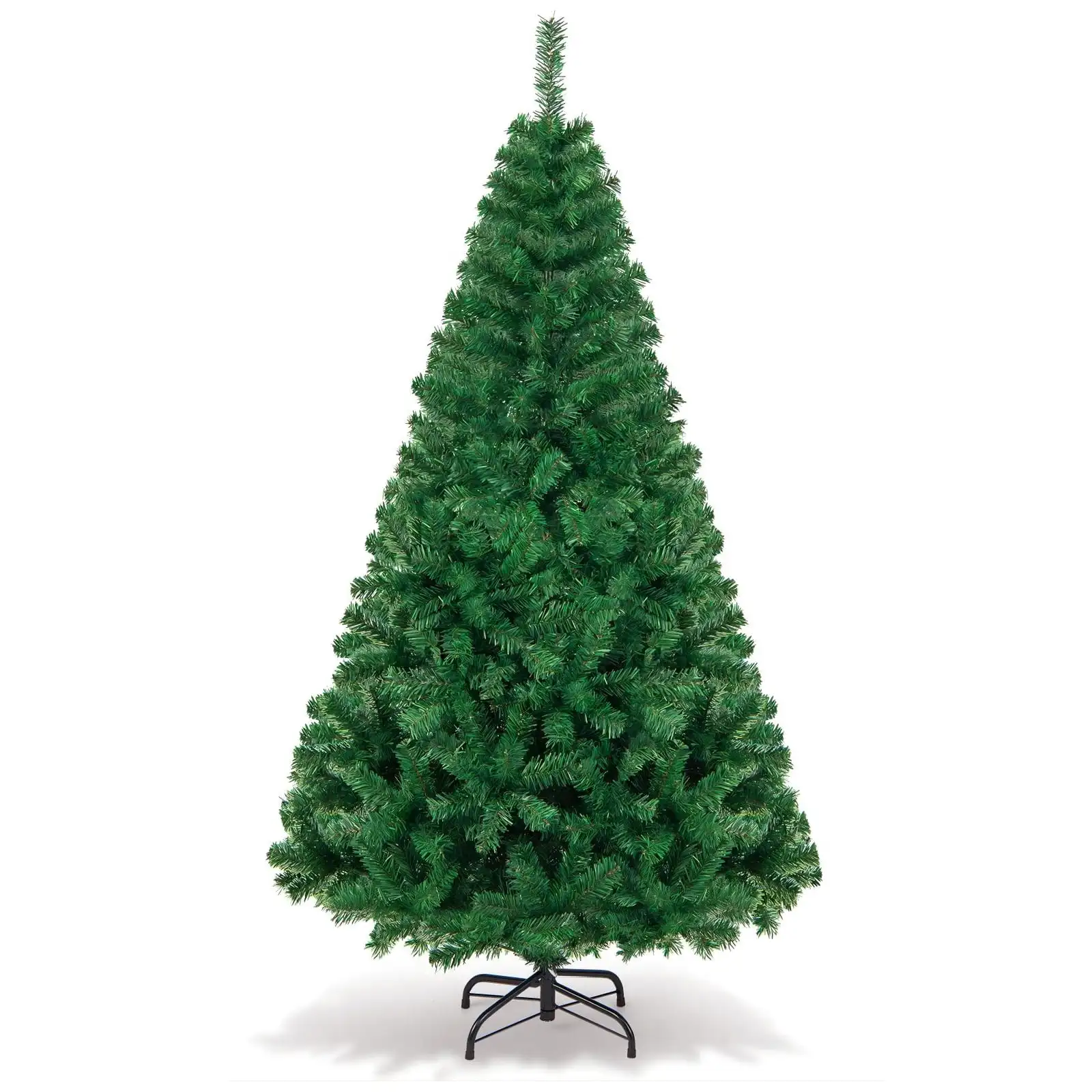 

Рождественская елка премиум-класса 6 футов, искусственная Праздничная елка с откидной крышкой из сосны с 1000 наконечниками, металлическое основание-зеленая