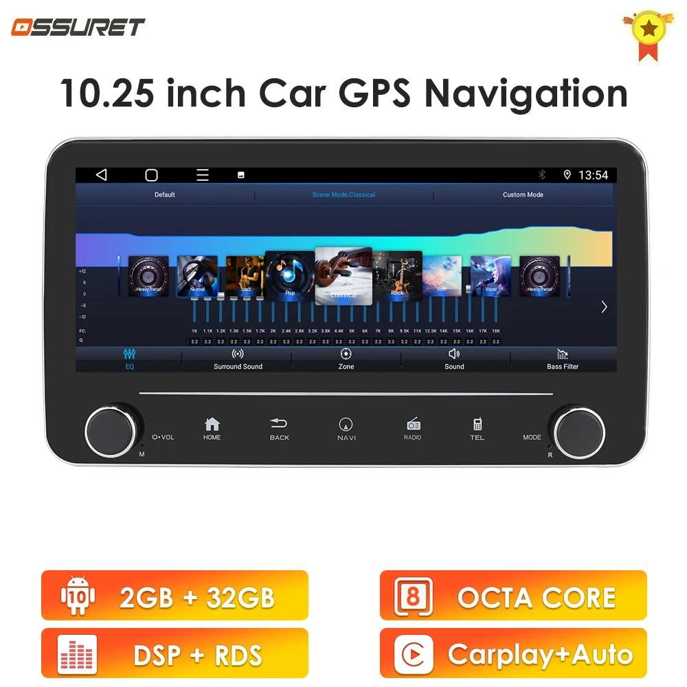 Автомобильный мультимедийный видеорегистратор на Android 2 ГБ + 32 Восьмиядерный